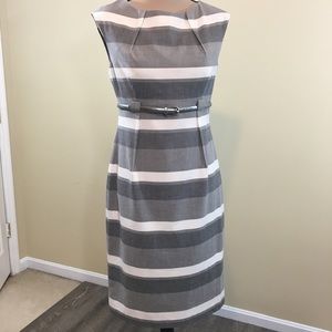 Calvin Klein Stretch Belted Empire Waist Sheath